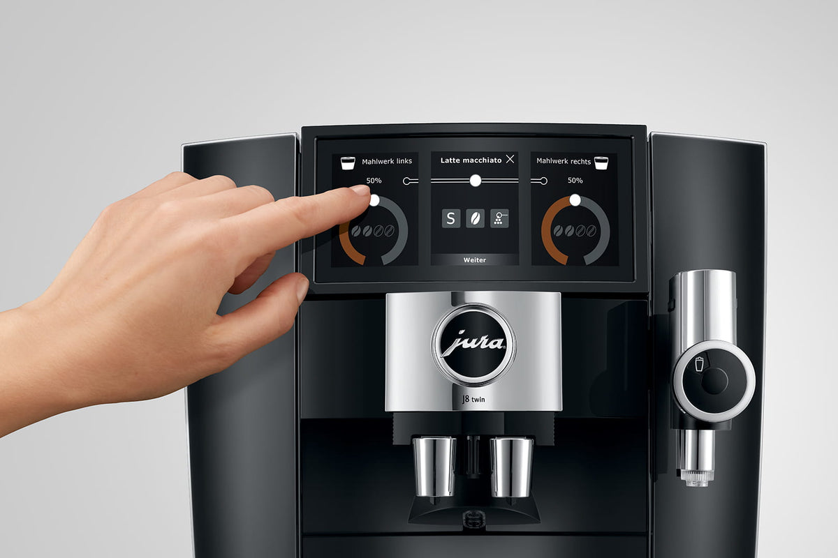 JURA J8 twin Diamond Black EA – Touch-Bedienung